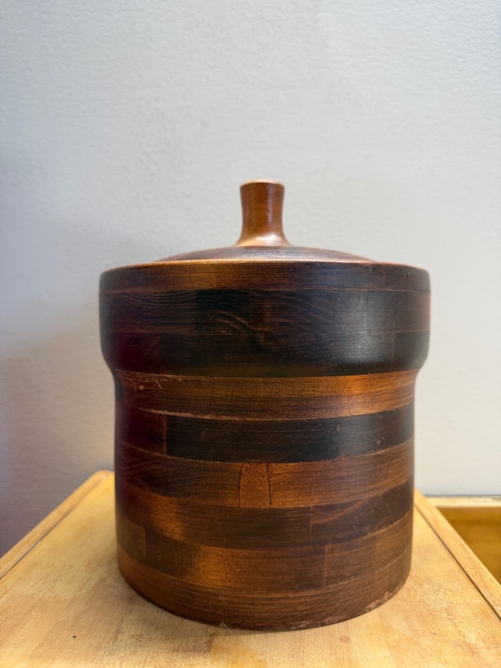 Baribocraft Teak and Maple Mid Century Modern Ice Bucket 🪵
